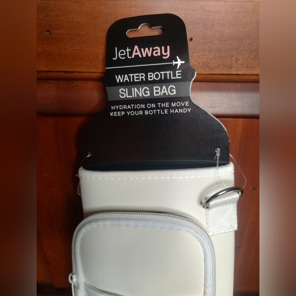 New 2 Pc Jet Away Water Bottle Sling Bag And Cable Travel Bag Purse Lot - Picture 9 of 10